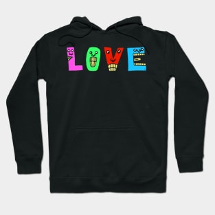 Cute Love Motivational Text Illustrated Dancing Letters, Blue, Green, Pink for all people, who enjoy Creativity and are on the way to change their life. Are you Confident for Change? To inspire yourself and make an Impact. Hoodie